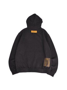 Louis Vuitton Hoodie Inside Out Long Sleeve Pullover Top Cotton Black